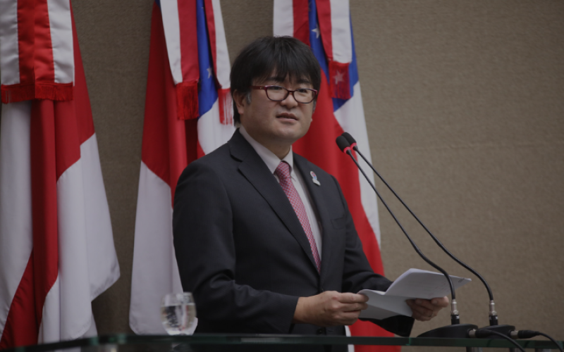 Dia da Imigração Japonesa no Amazonas é celebrado na Aleam com homenagens e taikô